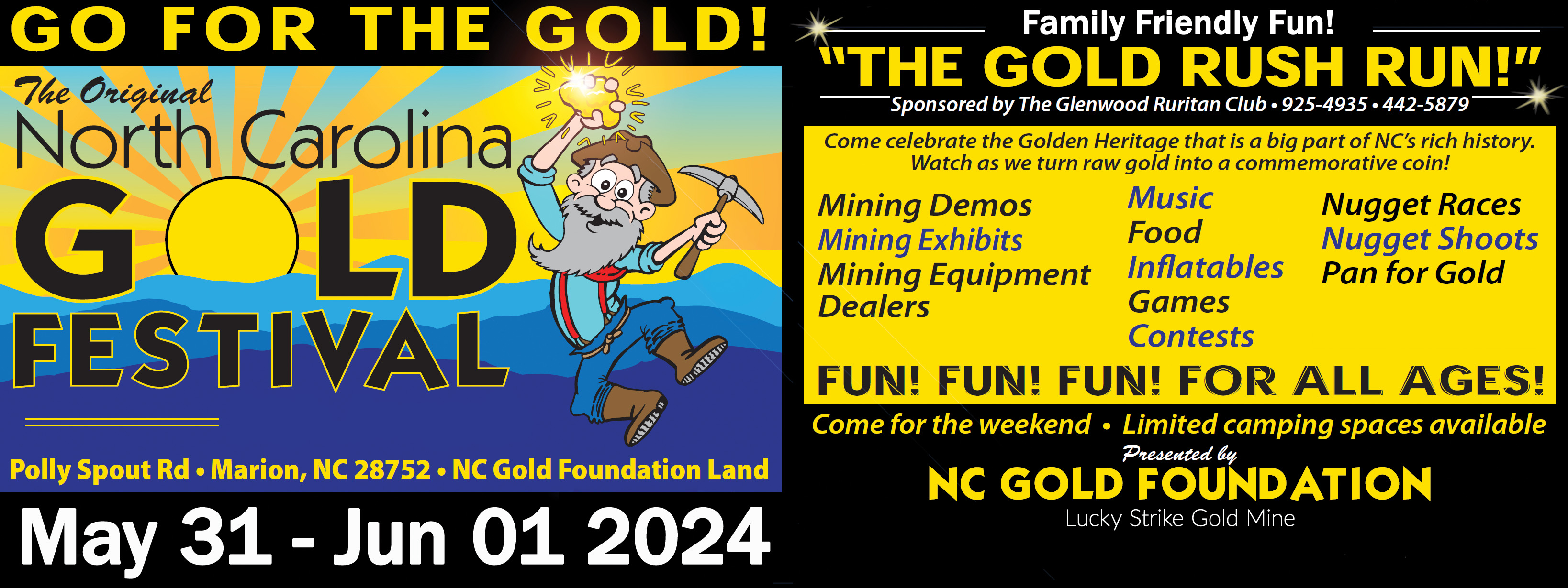 2022 NC Gold Festival, June 2nd and 3rd 2023