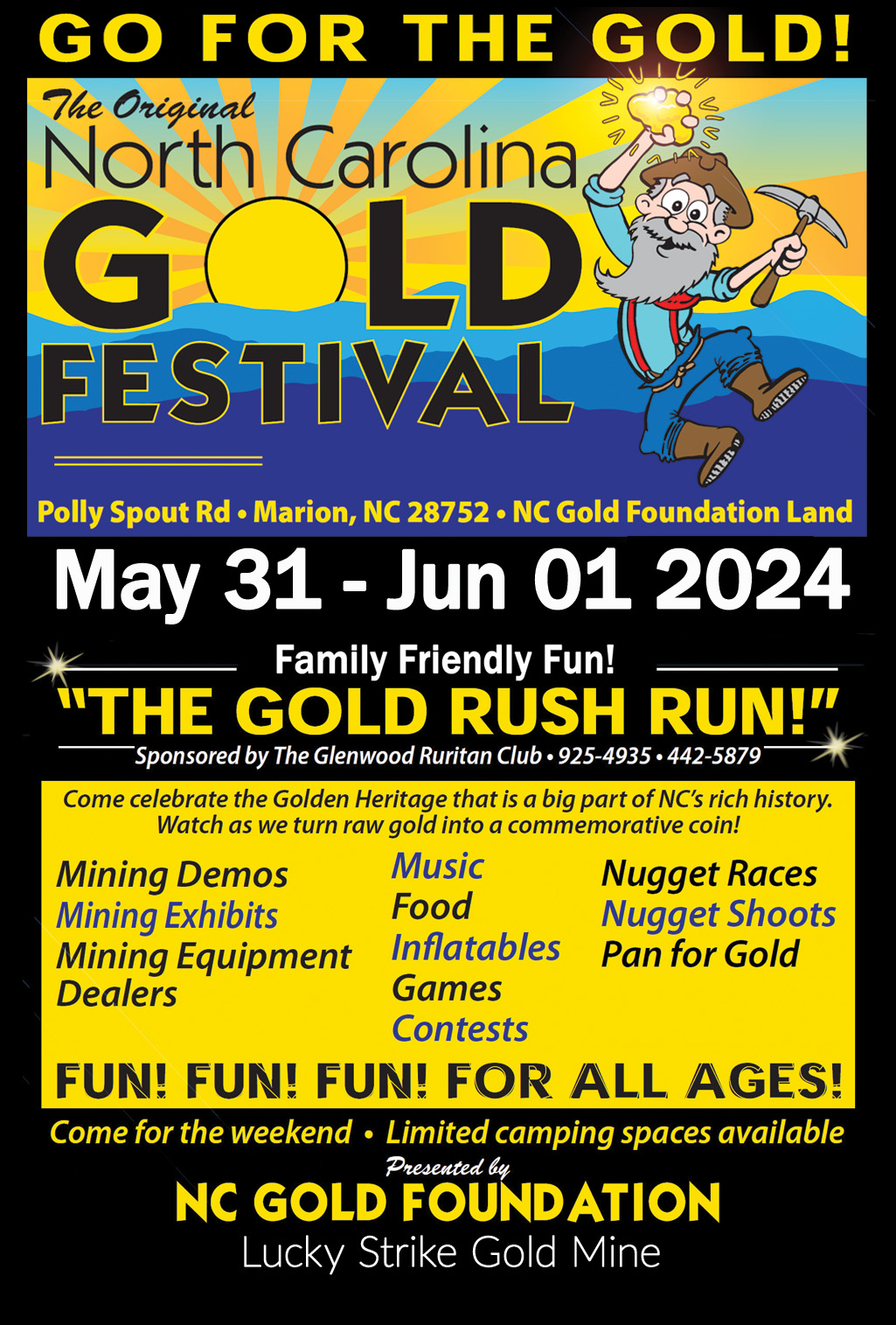 2023 NC Gold Festival, June 2nd and 3rd 2023